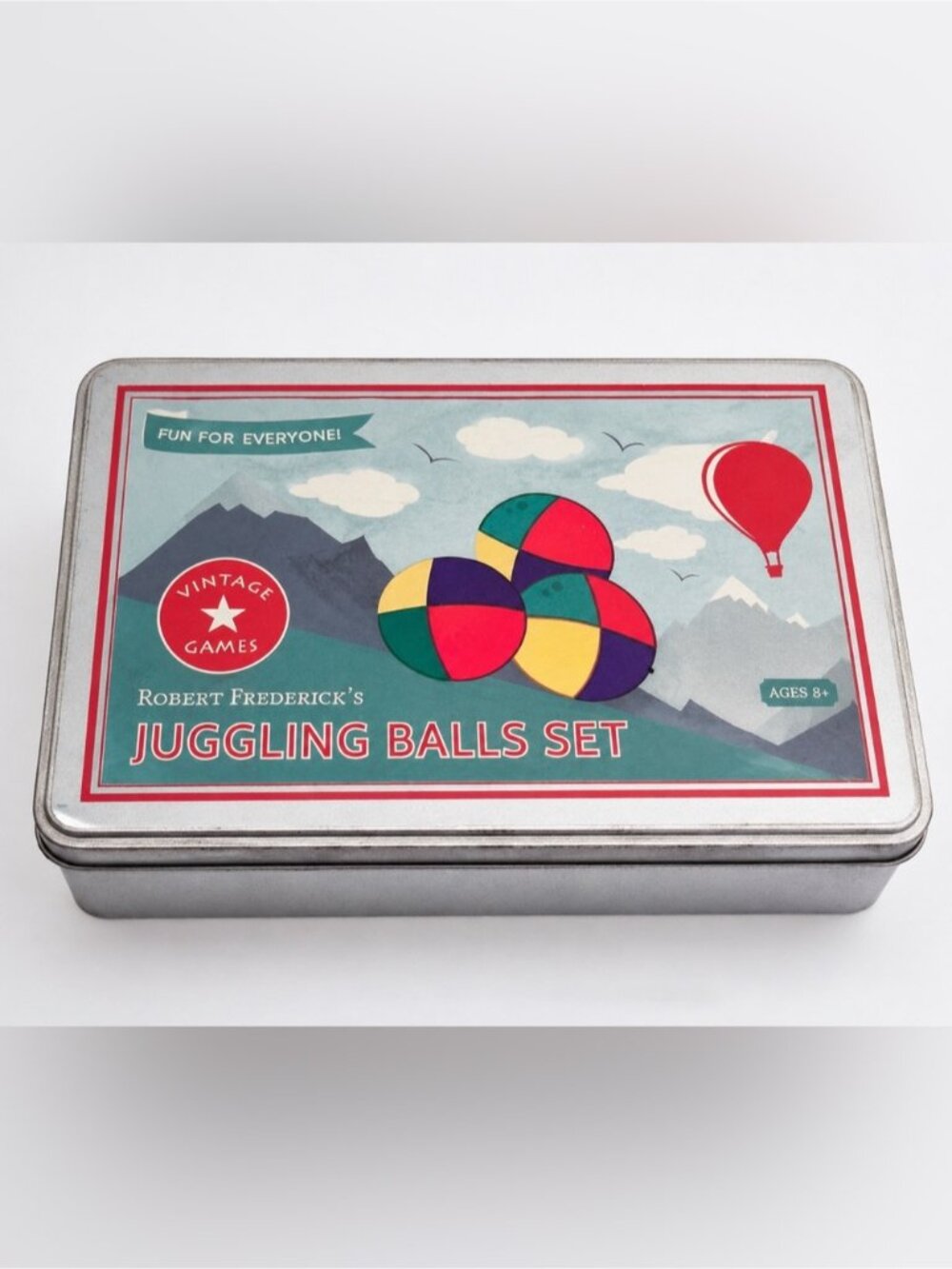 Robert Frederick Vintage Games Juggling Balls Set in Metal Tin Ages 8+ Complete